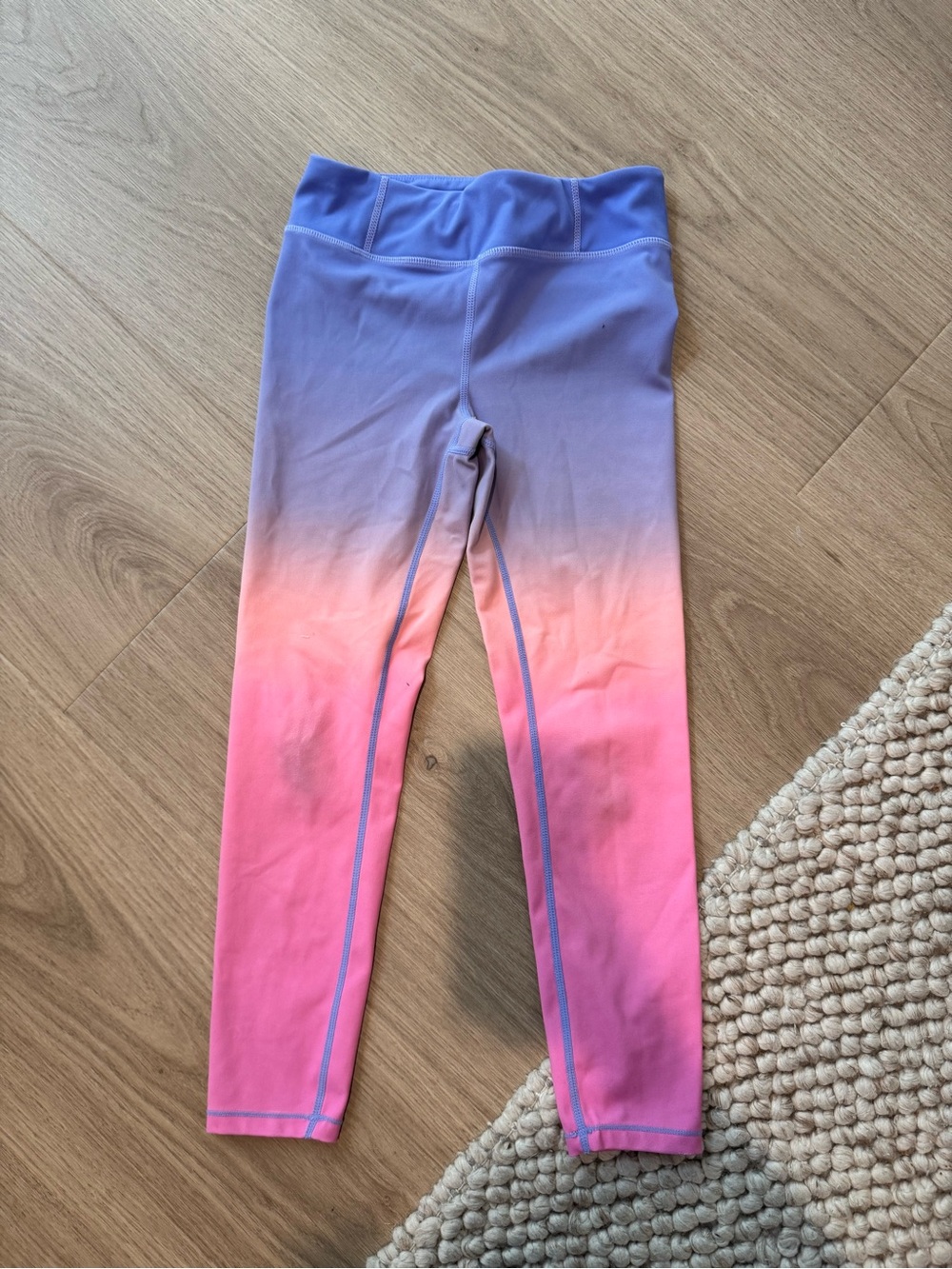 Kids Ombre Athletic Leggings - Purple to Pink Candy Pink Size 7/8